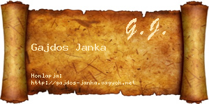 Gajdos Janka névjegykártya